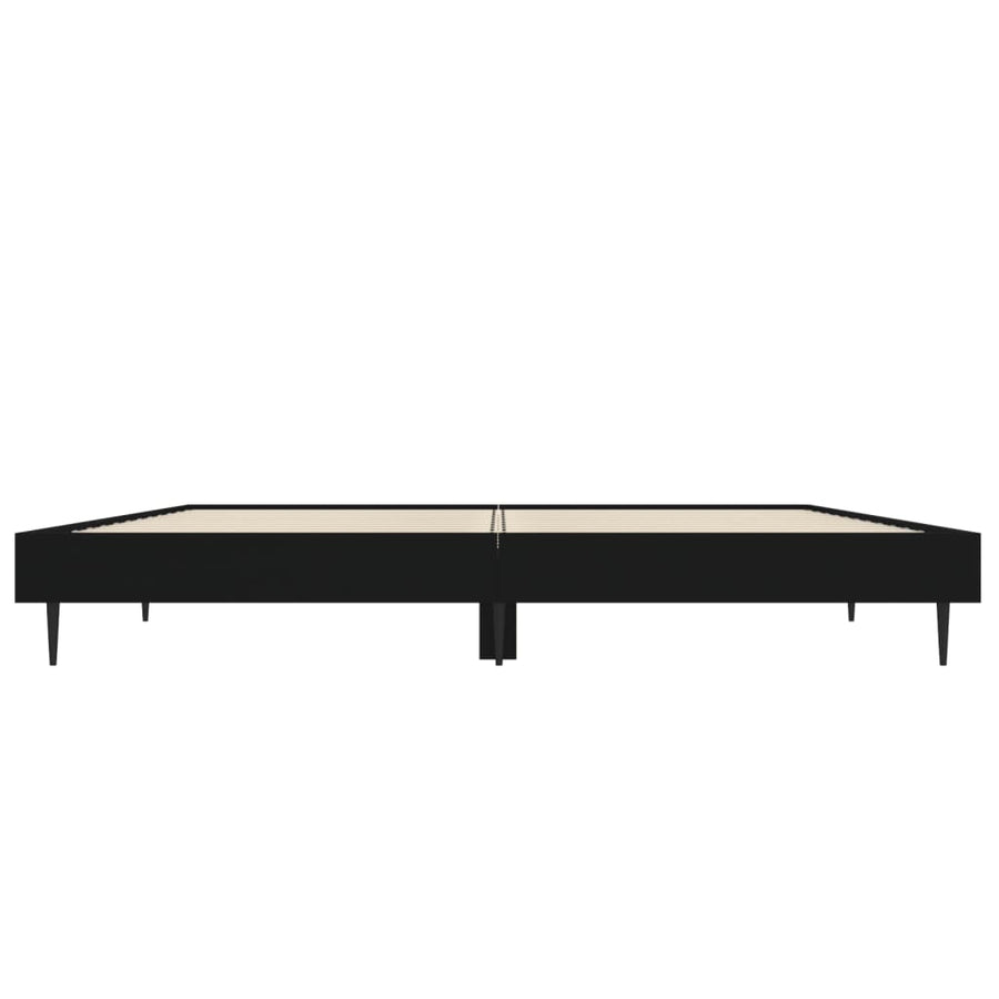 Bedframe Bewerkt Hout Zwart 120 x 190 cm