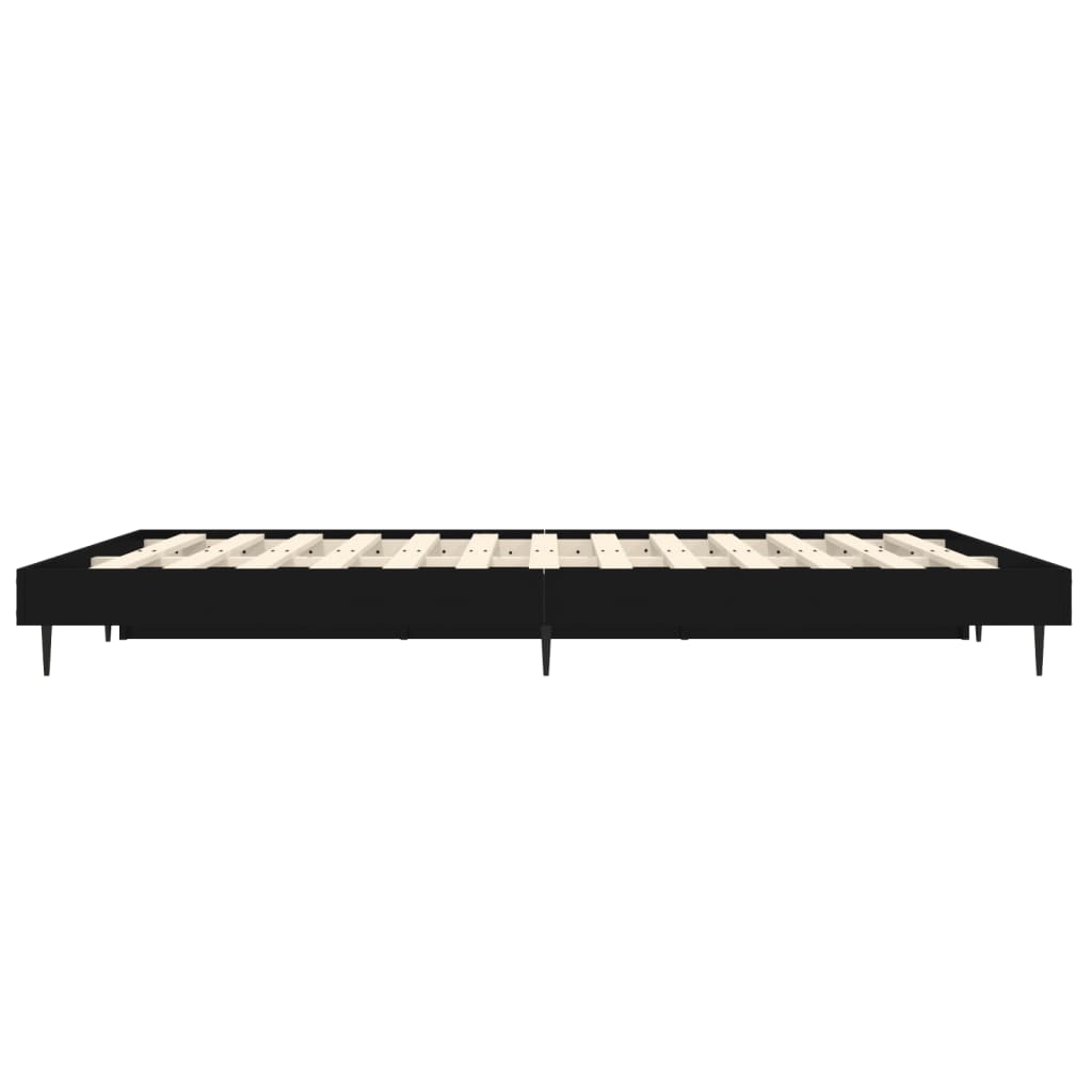 Bedframe Bewerkt Hout Zwart 120 x 190 cm