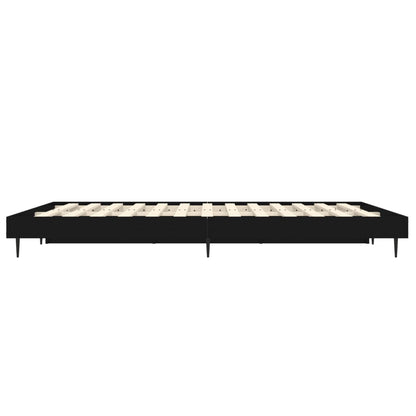 Bedframe Bewerkt Hout Zwart 120 x 190 cm