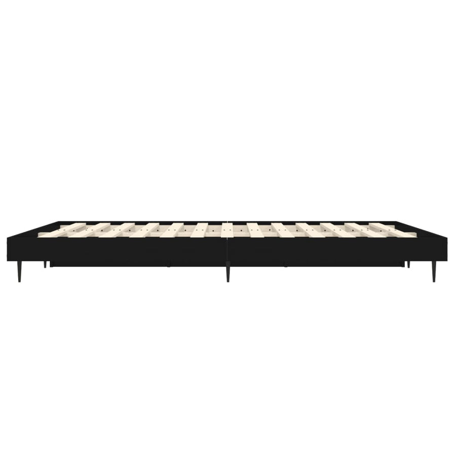 Bedframe Bewerkt Hout Zwart 120 x 190 cm