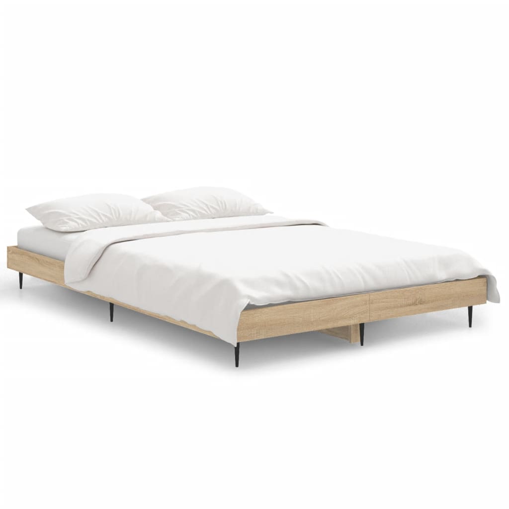 Bedframe Bewerkt Hout Kleurig Sonoma Eiken 120 x 190 cm