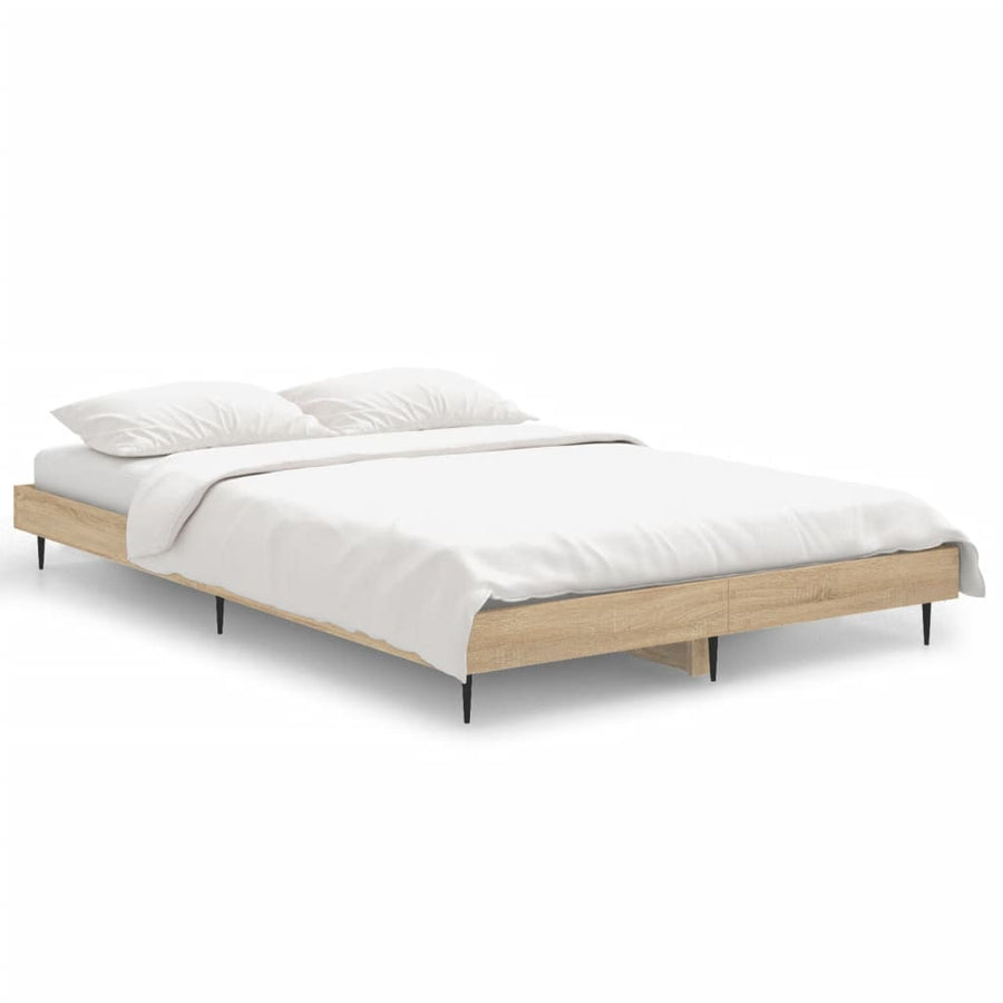 Bedframe Bewerkt Hout Kleurig Sonoma Eiken 120 x 190 cm