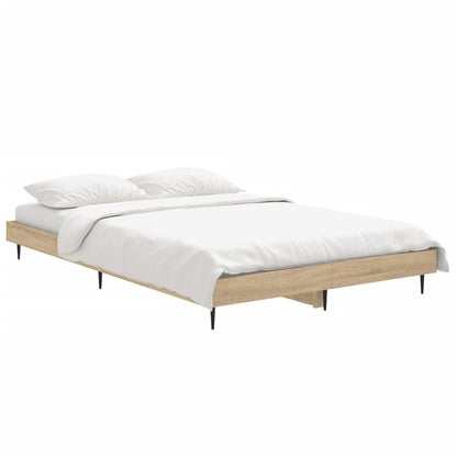 Bedframe Bewerkt Hout Kleurig Sonoma Eiken 120 x 190 cm