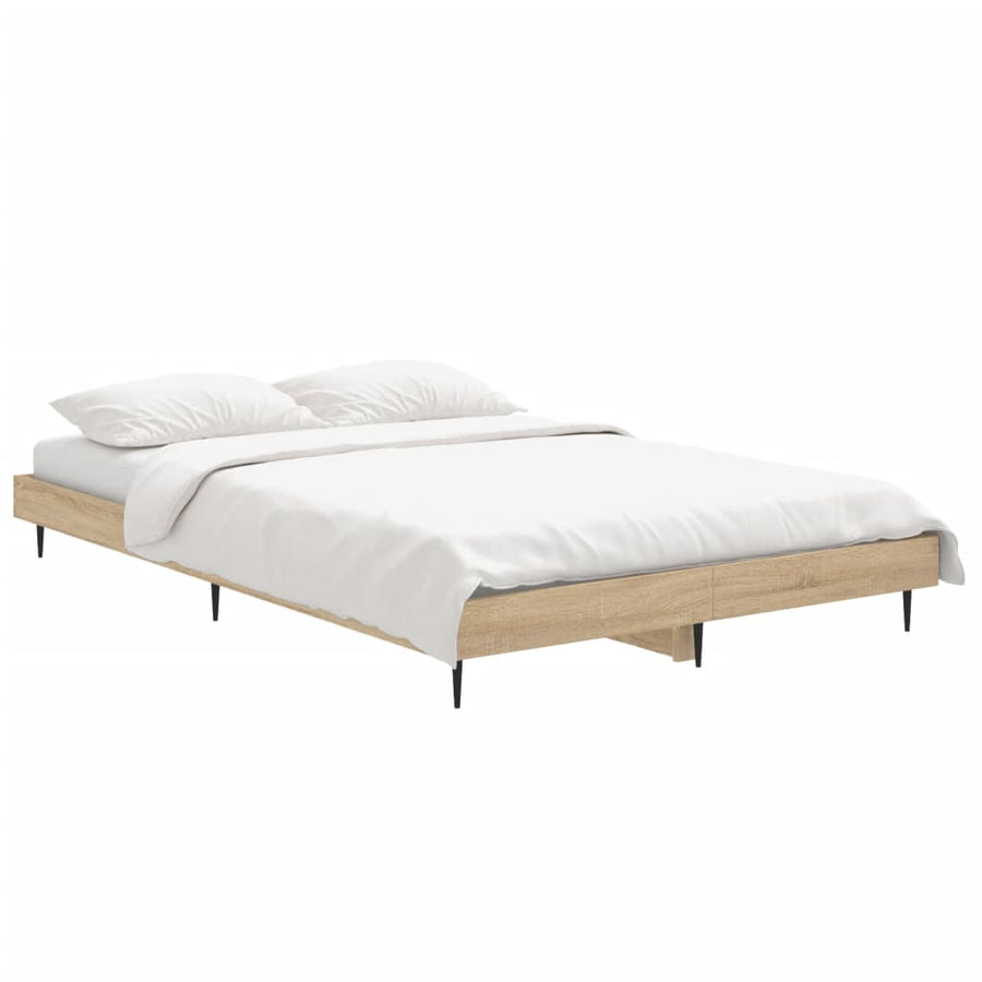 Bedframe Bewerkt Hout Kleurig Sonoma Eiken 120 x 190 cm