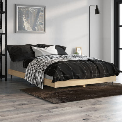 Bedframe Bewerkt Hout Kleurig Sonoma Eiken 120 x 190 cm