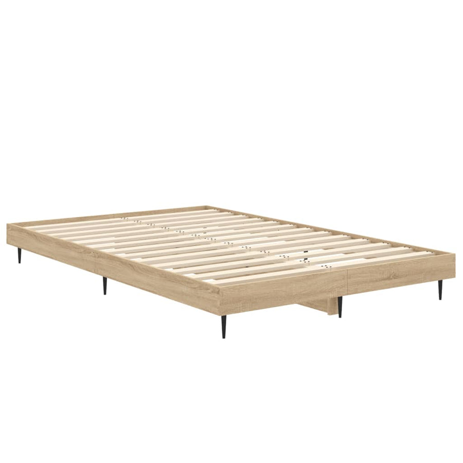Bedframe Bewerkt Hout Kleurig Sonoma Eiken 120 x 190 cm