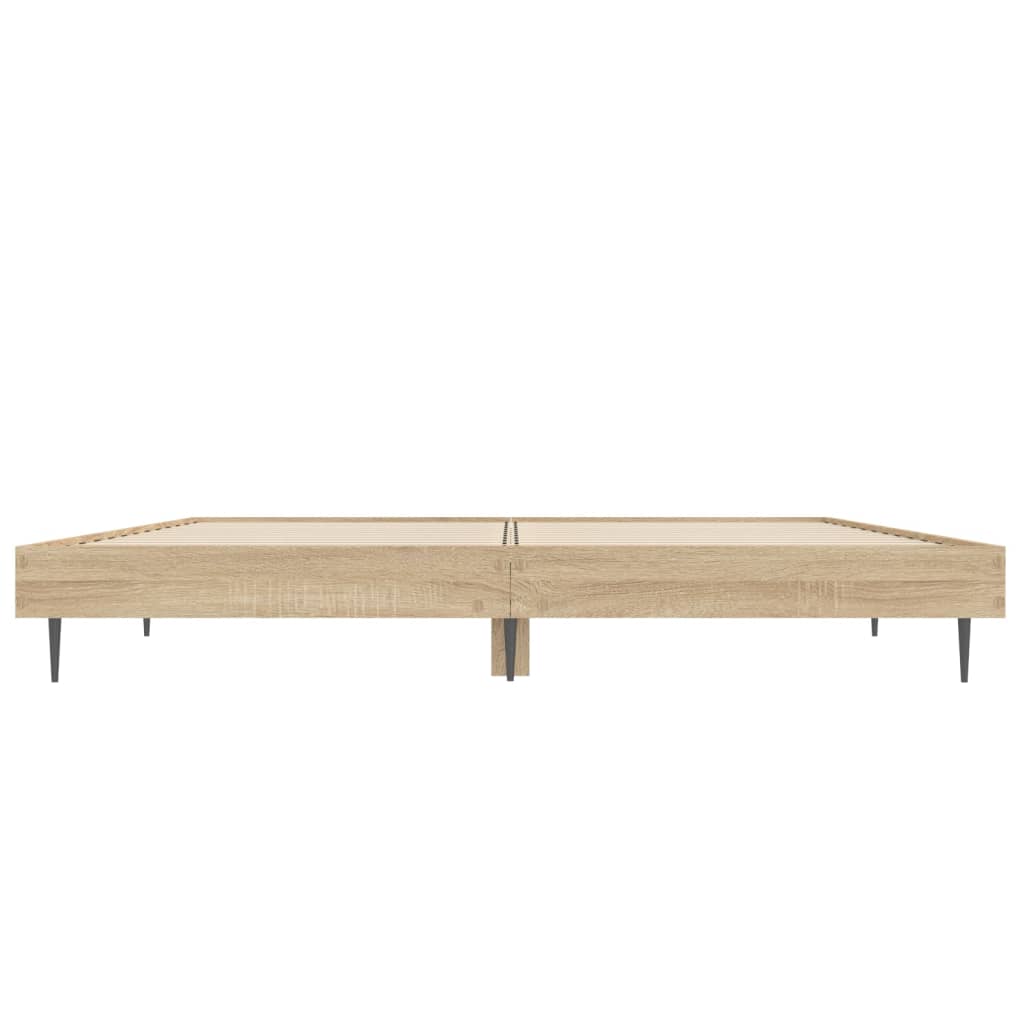 Bedframe Bewerkt Hout Kleurig Sonoma Eiken 120 x 190 cm