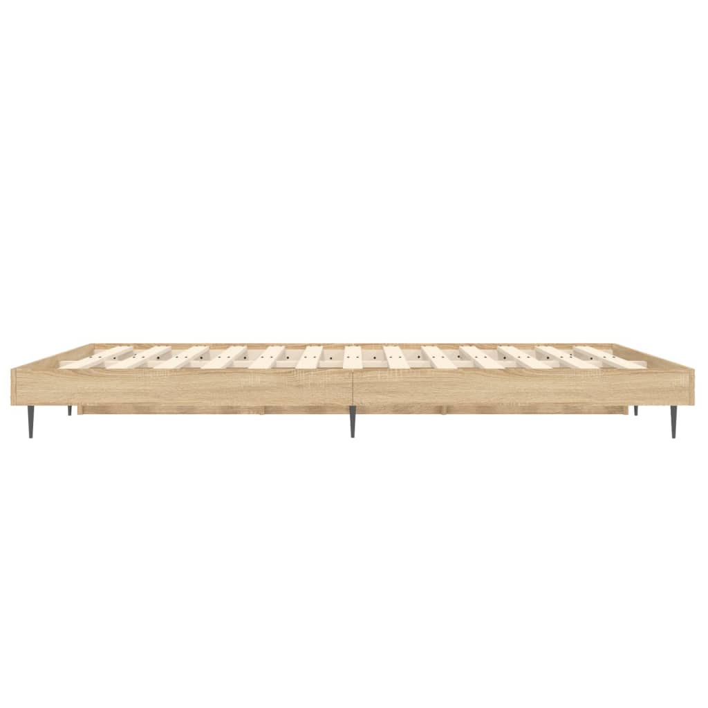 Bedframe Bewerkt Hout Kleurig Sonoma Eiken 120 x 190 cm