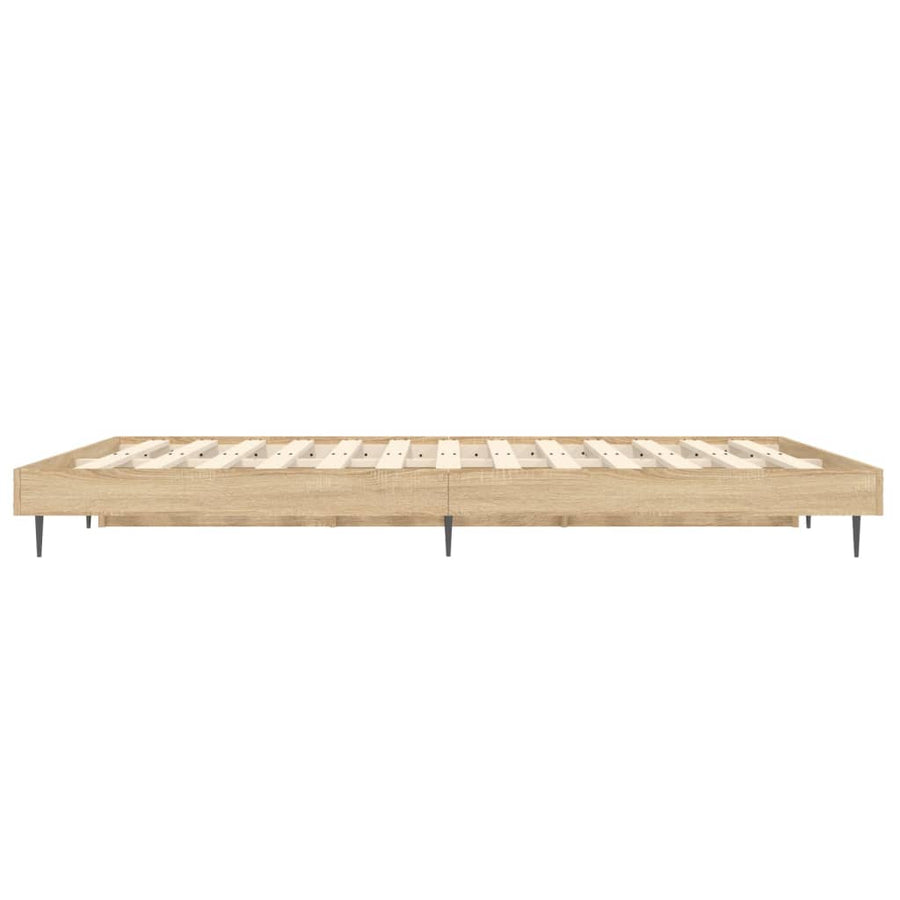 Bedframe Bewerkt Hout Kleurig Sonoma Eiken 120 x 190 cm