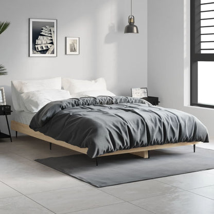 Bedframe Bewerkt Hout Kleurig Sonoma Eiken 120 x 190 cm