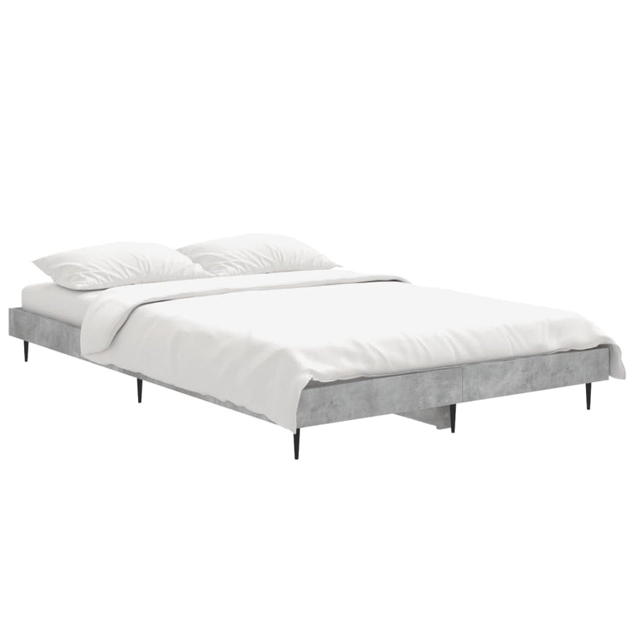 Bedframe Bewerkt Hout Betongrijs 120 x 190 cm