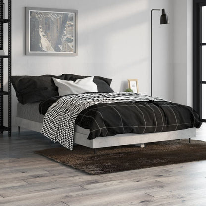 Bedframe Bewerkt Hout Betongrijs 120 x 190 cm