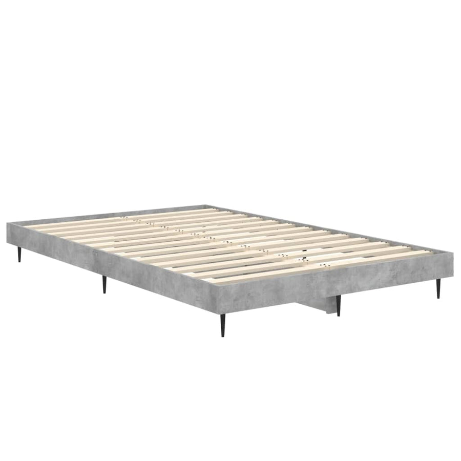 Bedframe Bewerkt Hout Betongrijs 120 x 190 cm
