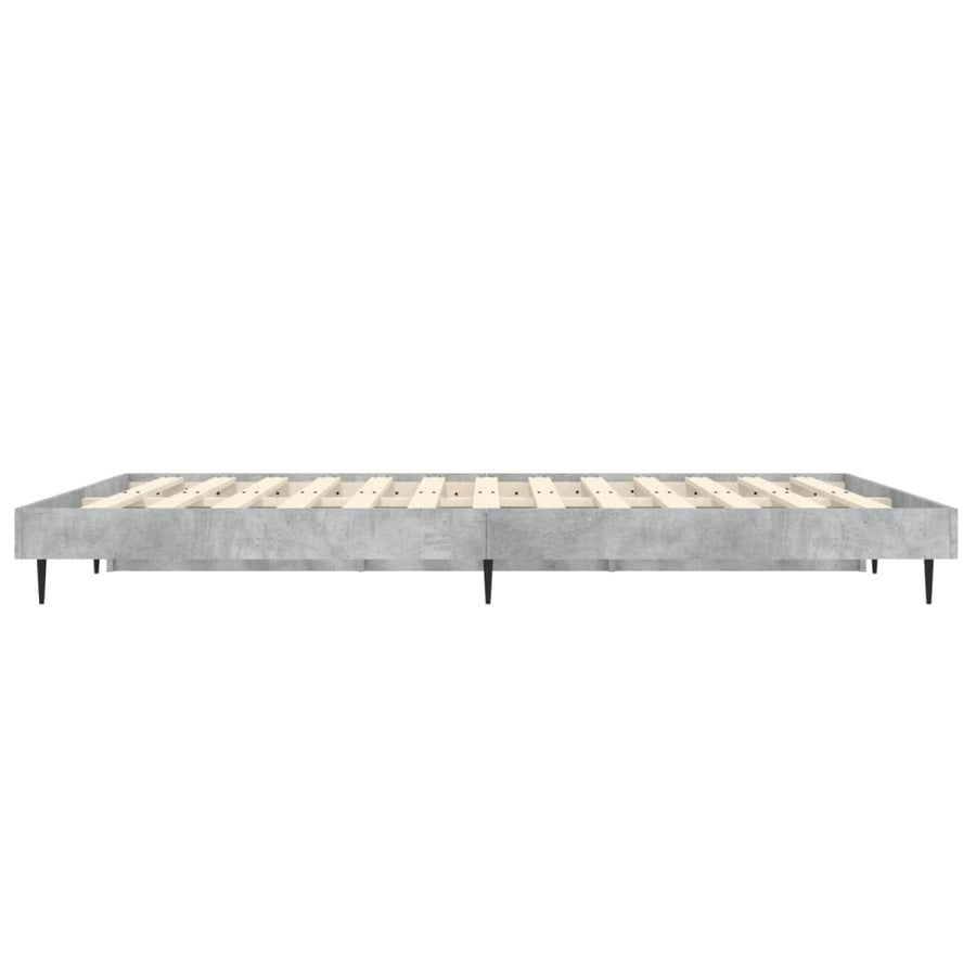 Bedframe Bewerkt Hout Betongrijs 120 x 190 cm