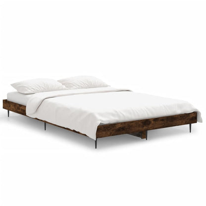 Bedframe Bewerkt Hout Kleurig Gerookt Eiken 120 x 190 cm