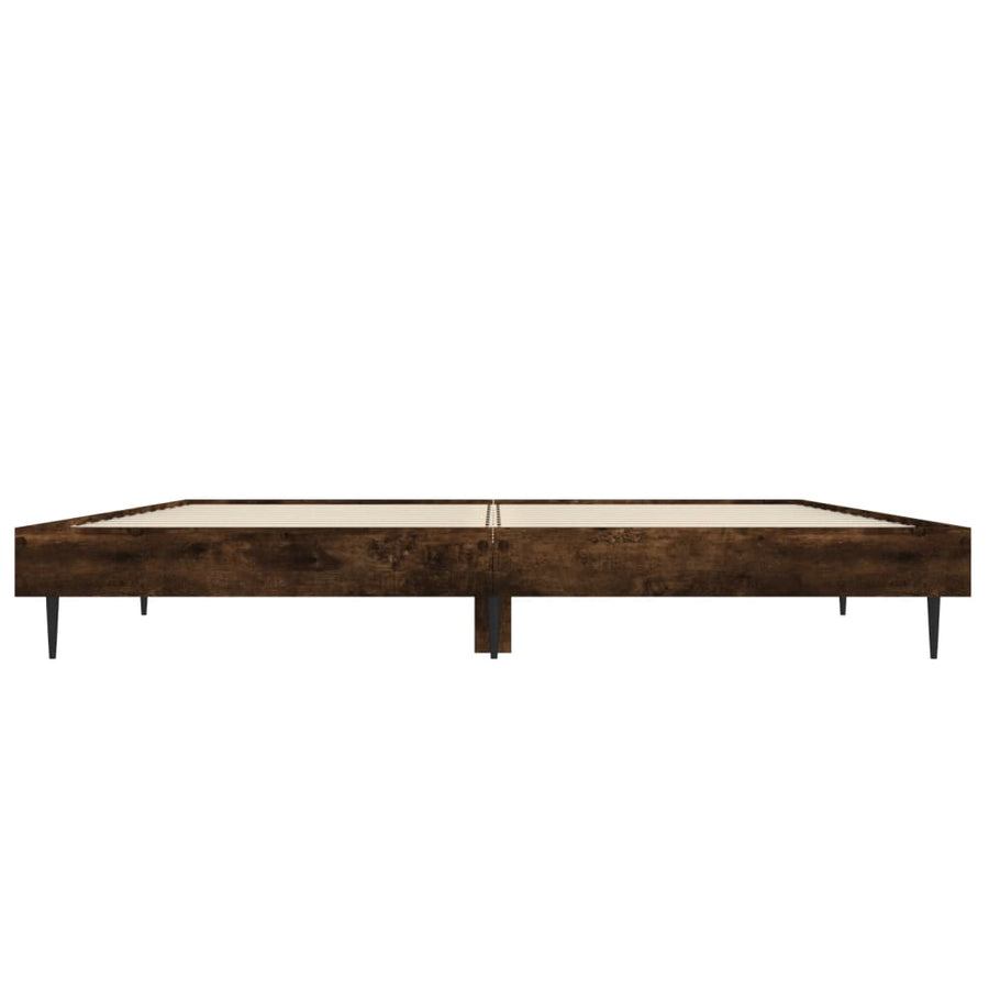 Bedframe Bewerkt Hout Kleurig Gerookt Eiken 120 x 190 cm