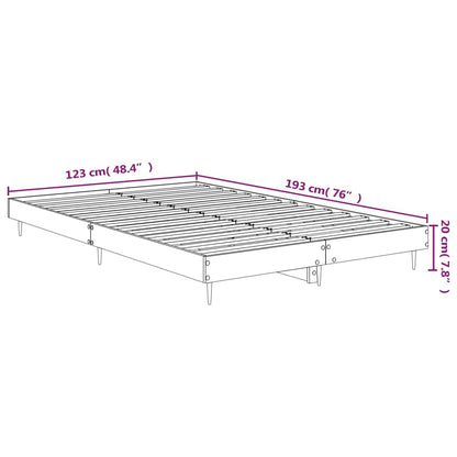 Bedframe Bewerkt Hout Kleurig Gerookt Eiken 120 x 190 cm