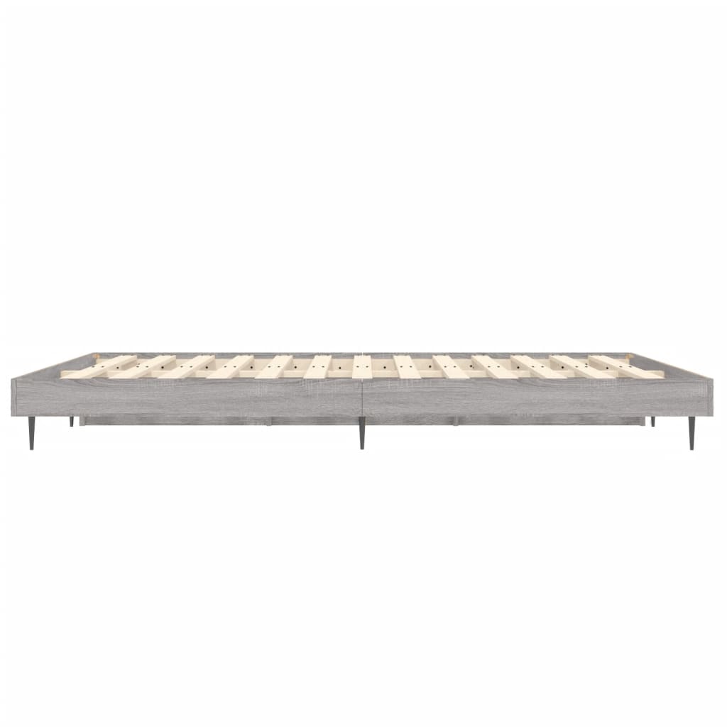 Bedframe Bewerkt Hout Eikenkleurig Grijs Sonoma 120 x 190 cm
