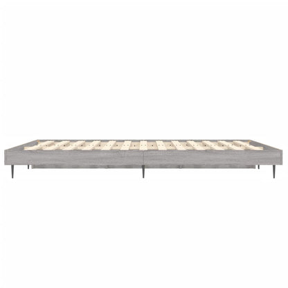 Bedframe Bewerkt Hout Eikenkleurig Grijs Sonoma 120 x 190 cm