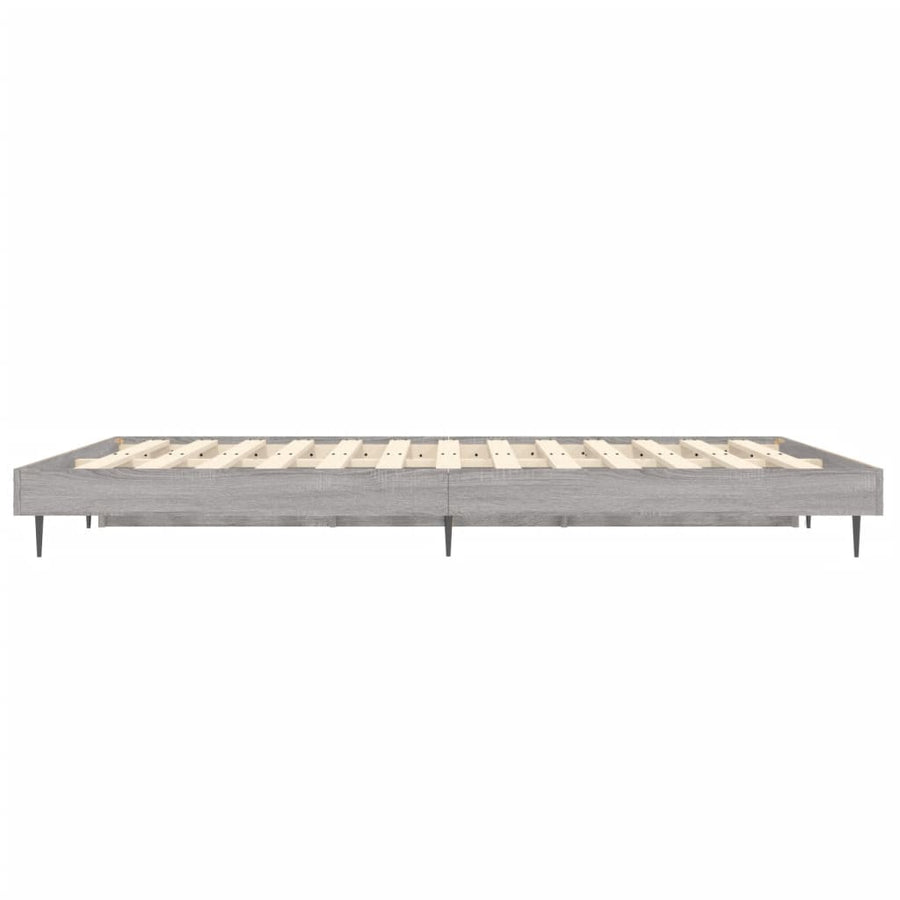 Bedframe Bewerkt Hout Eikenkleurig Grijs Sonoma 120 x 190 cm