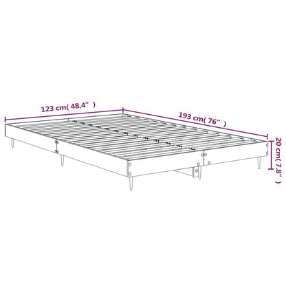 Bedframe Bewerkt Hout Eikenkleurig Grijs Sonoma 120 x 190 cm