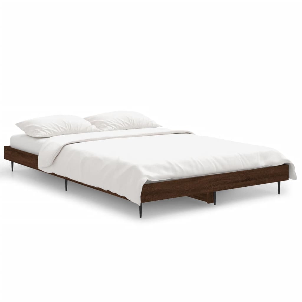 Bedframe Bewerkt Hout Bruin Eikenkleur 120 x 190 cm