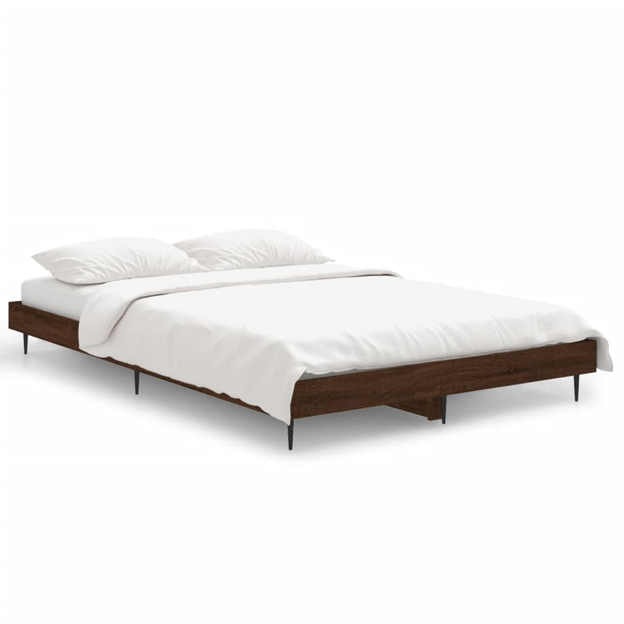 Bedframe Bewerkt Hout Bruin Eikenkleur 120 x 190 cm