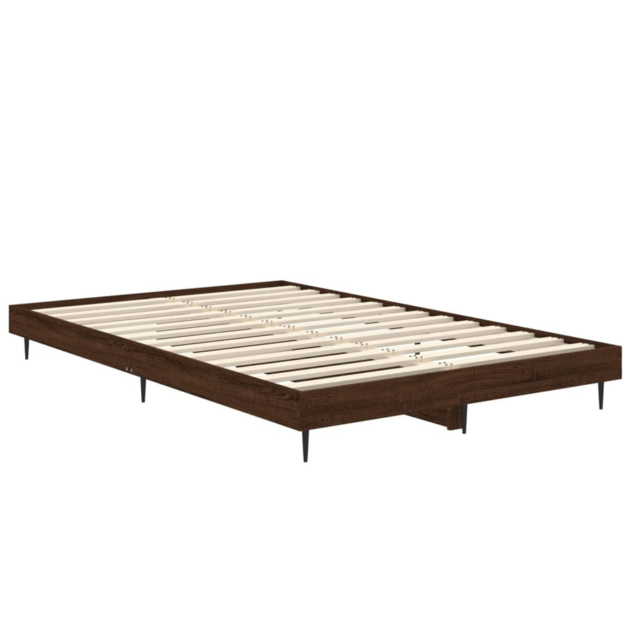 Bedframe Bewerkt Hout Bruin Eikenkleur 120 x 190 cm