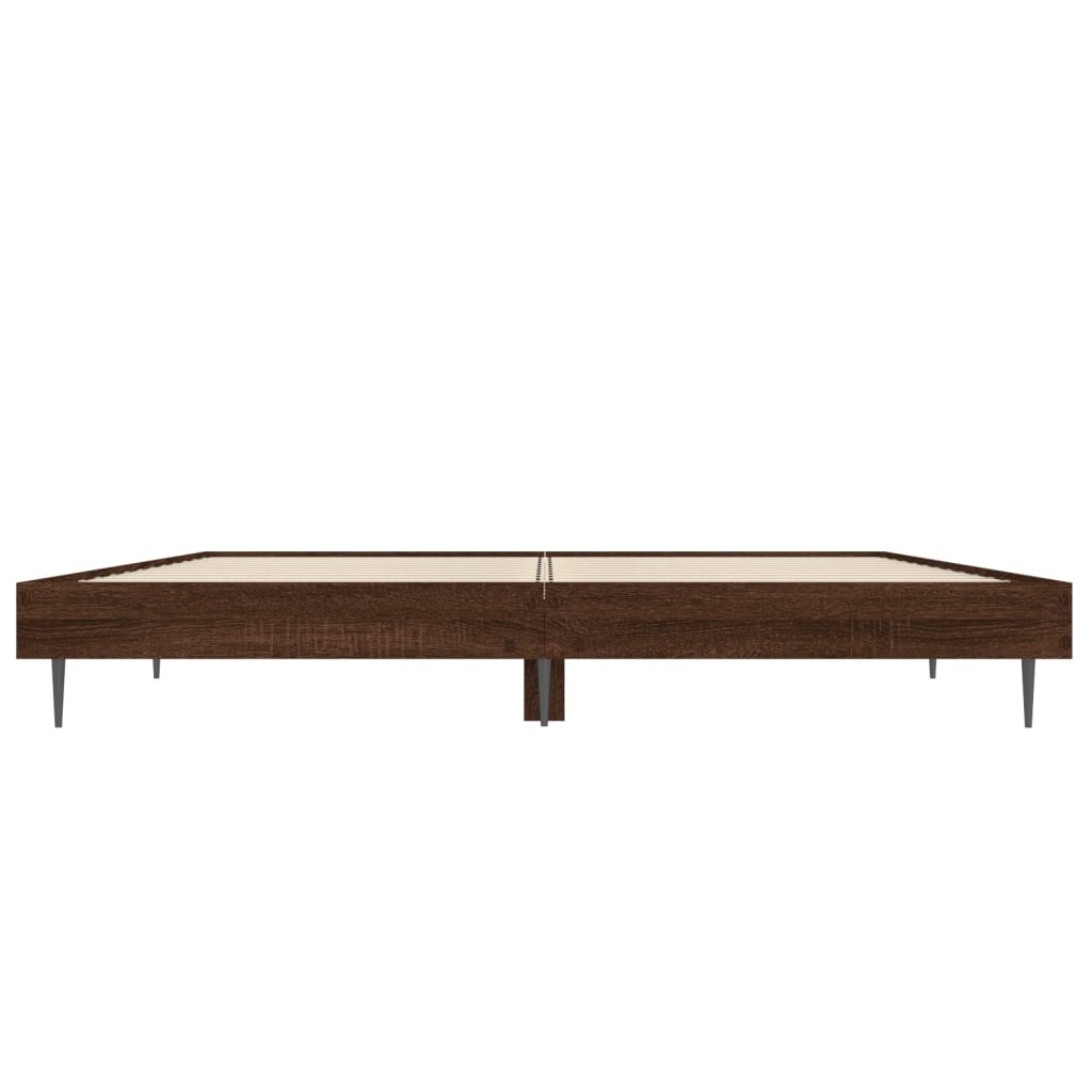 Bedframe Bewerkt Hout Bruin Eikenkleur 120 x 190 cm