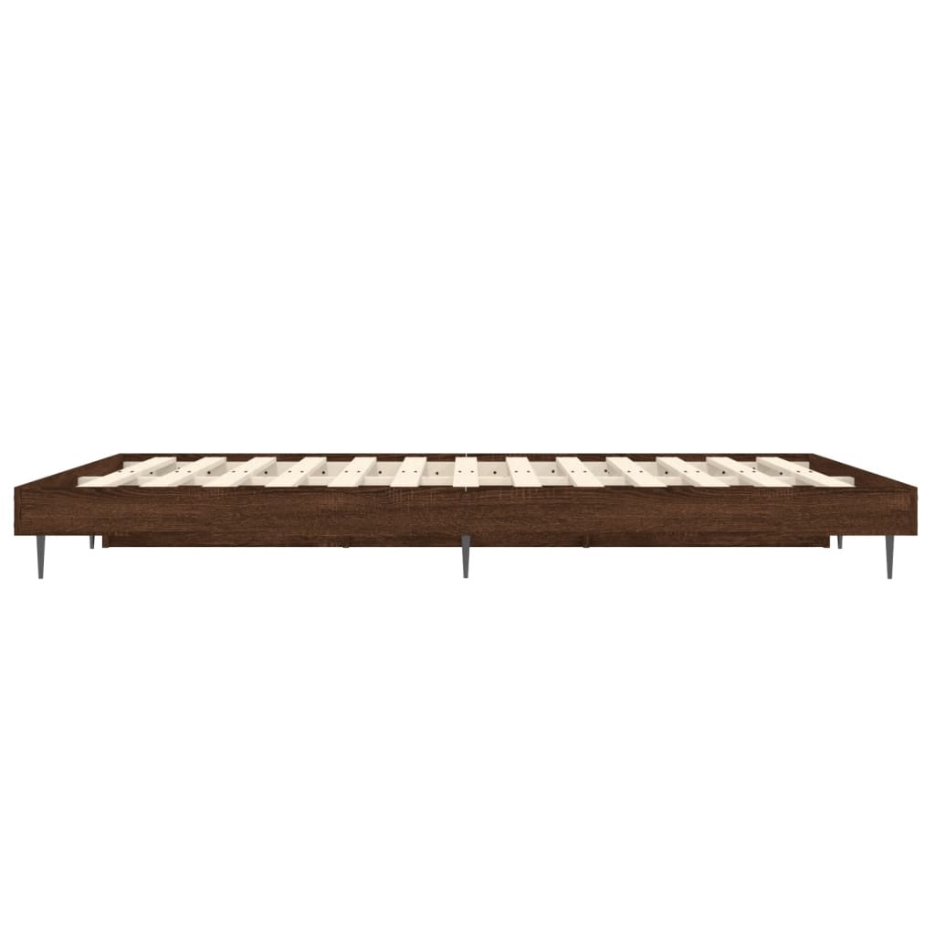 Bedframe Bewerkt Hout Bruin Eikenkleur 120 x 190 cm