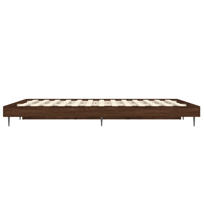 Bedframe Bewerkt Hout Bruin Eikenkleur 120 x 190 cm