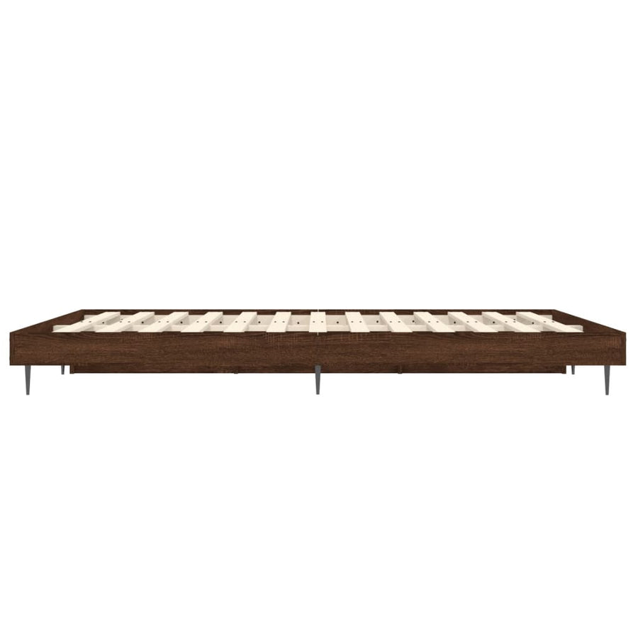 Bedframe Bewerkt Hout Bruin Eikenkleur 120 x 190 cm
