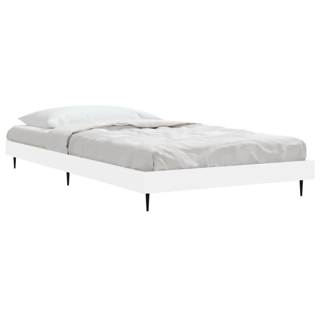 Bedframe Bewerkt Hout Wit 90 x 190 cm