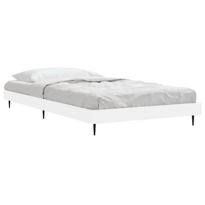 Bedframe Bewerkt Hout Wit 90 x 190 cm