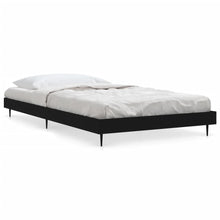 Bedframe Bewerkt Hout Zwart 90 x 190 cm
