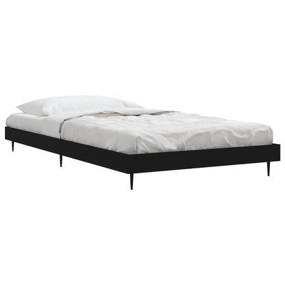 Bedframe Bewerkt Hout Zwart 90 x 190 cm
