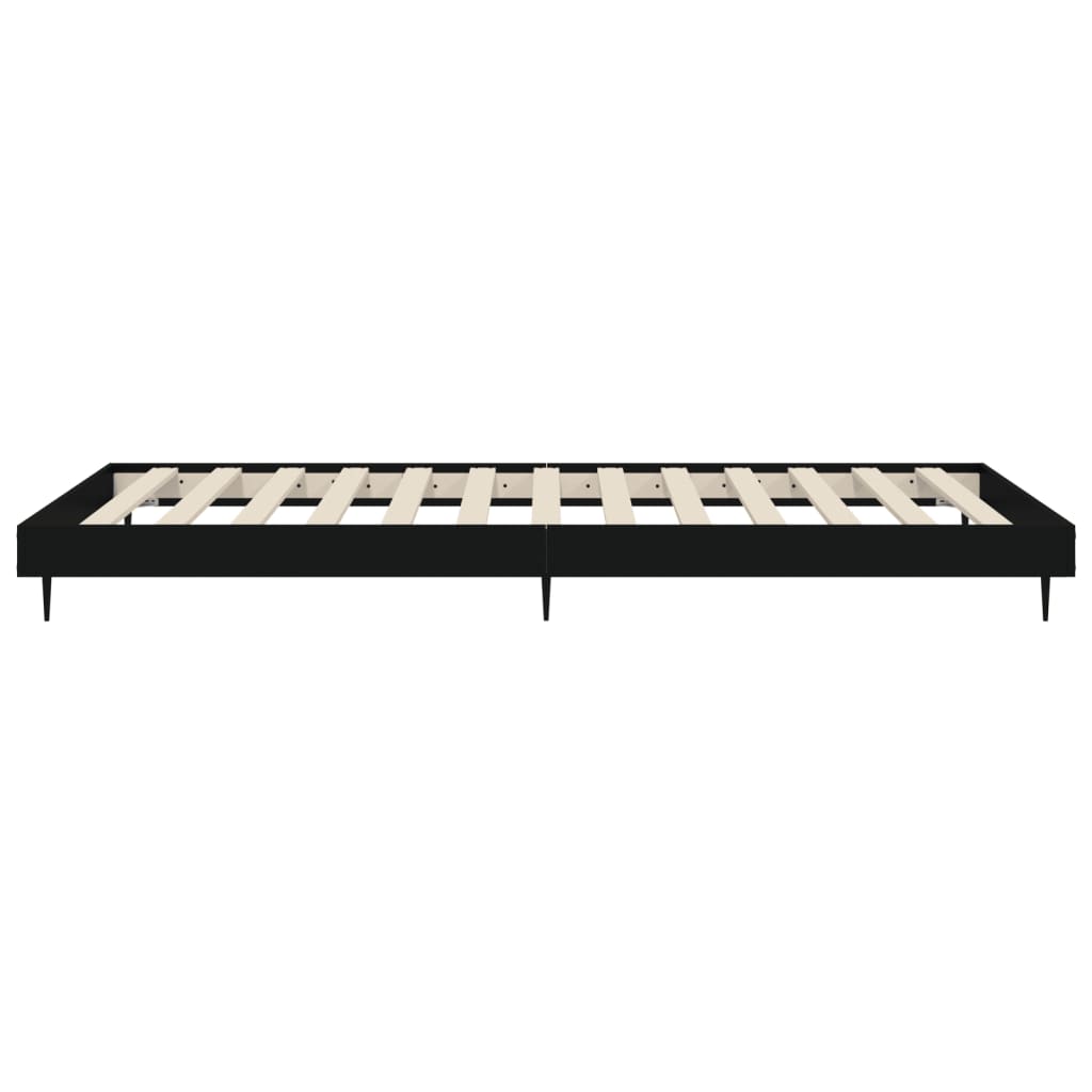 Bedframe Bewerkt Hout Zwart 90 x 190 cm