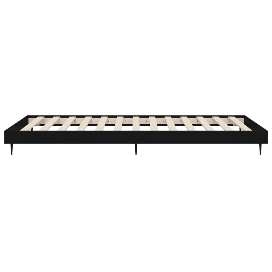 Bedframe Bewerkt Hout Zwart 90 x 190 cm