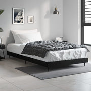 Bedframe 90x190 cm bewerkt hout zwart
