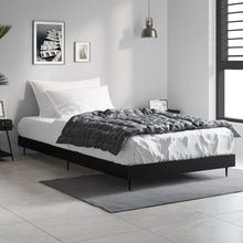 Bedframe Bewerkt Hout Zwart 90 x 190 cm