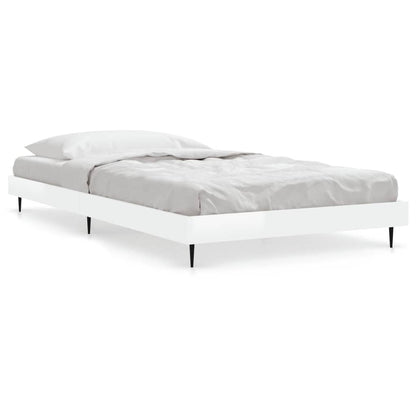 Bedframe Bewerkt Hout Hoogglans Wit 90 x 190 cm