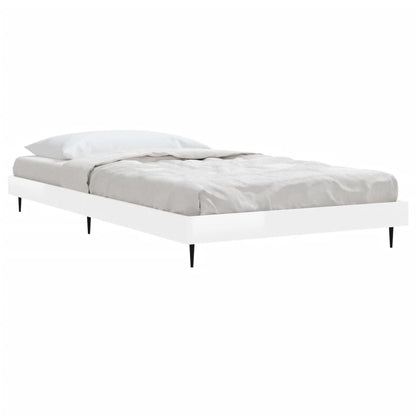 Bedframe Bewerkt Hout Hoogglans Wit 90 x 190 cm