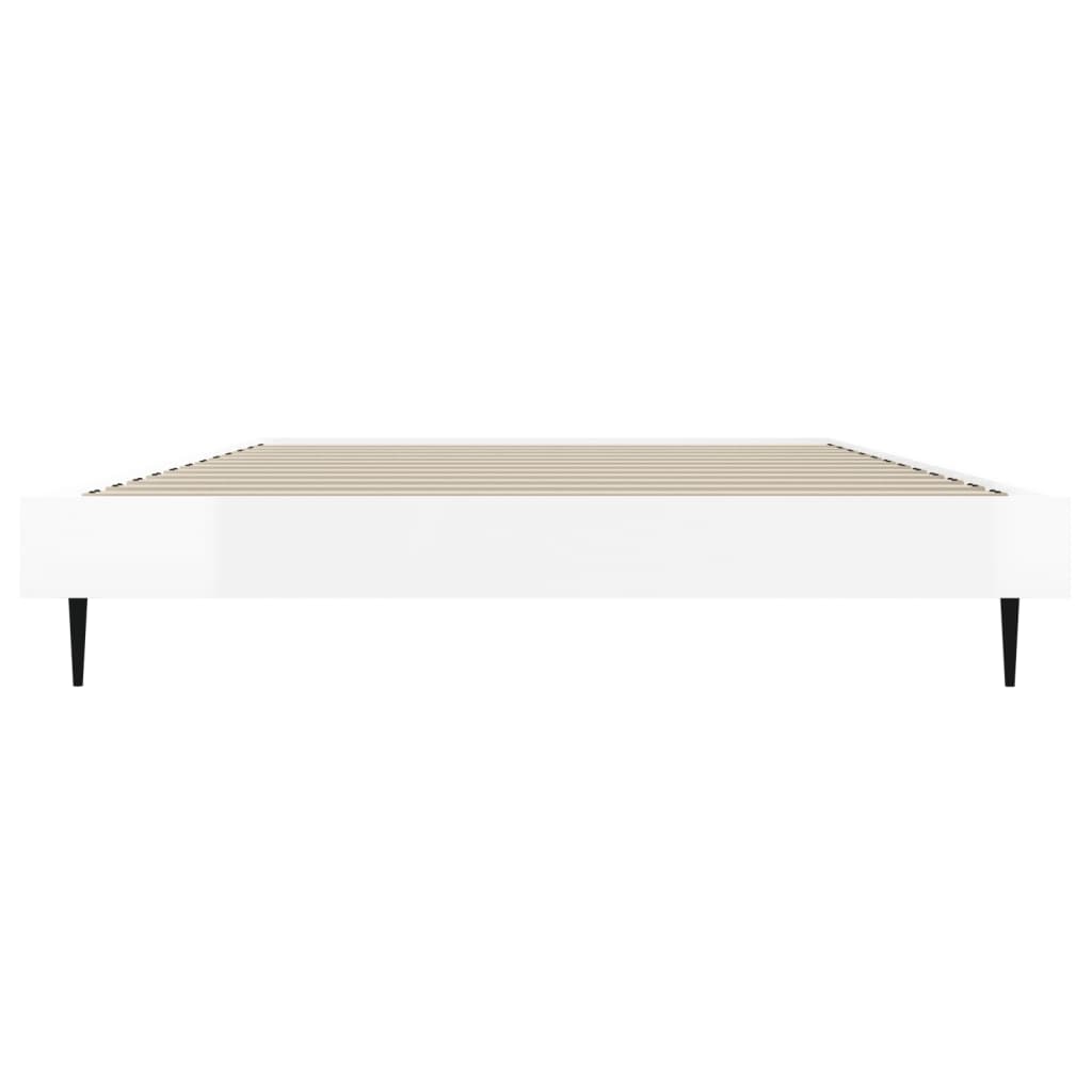 Bedframe Bewerkt Hout Hoogglans Wit 90 x 190 cm