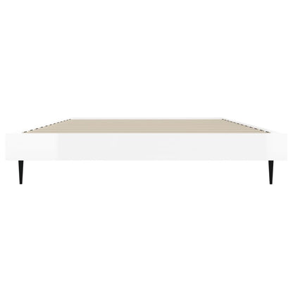 Bedframe Bewerkt Hout Hoogglans Wit 90 x 190 cm