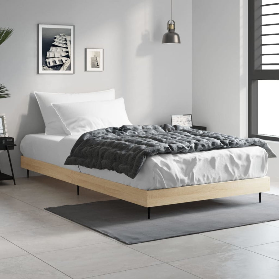Bedframe Bewerkt Hout Kleurig Sonoma Eiken 90 x 190 cm