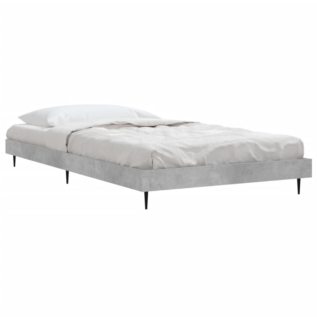 Bedframe Bewerkt Hout Betongrijs 90 x 190 cm