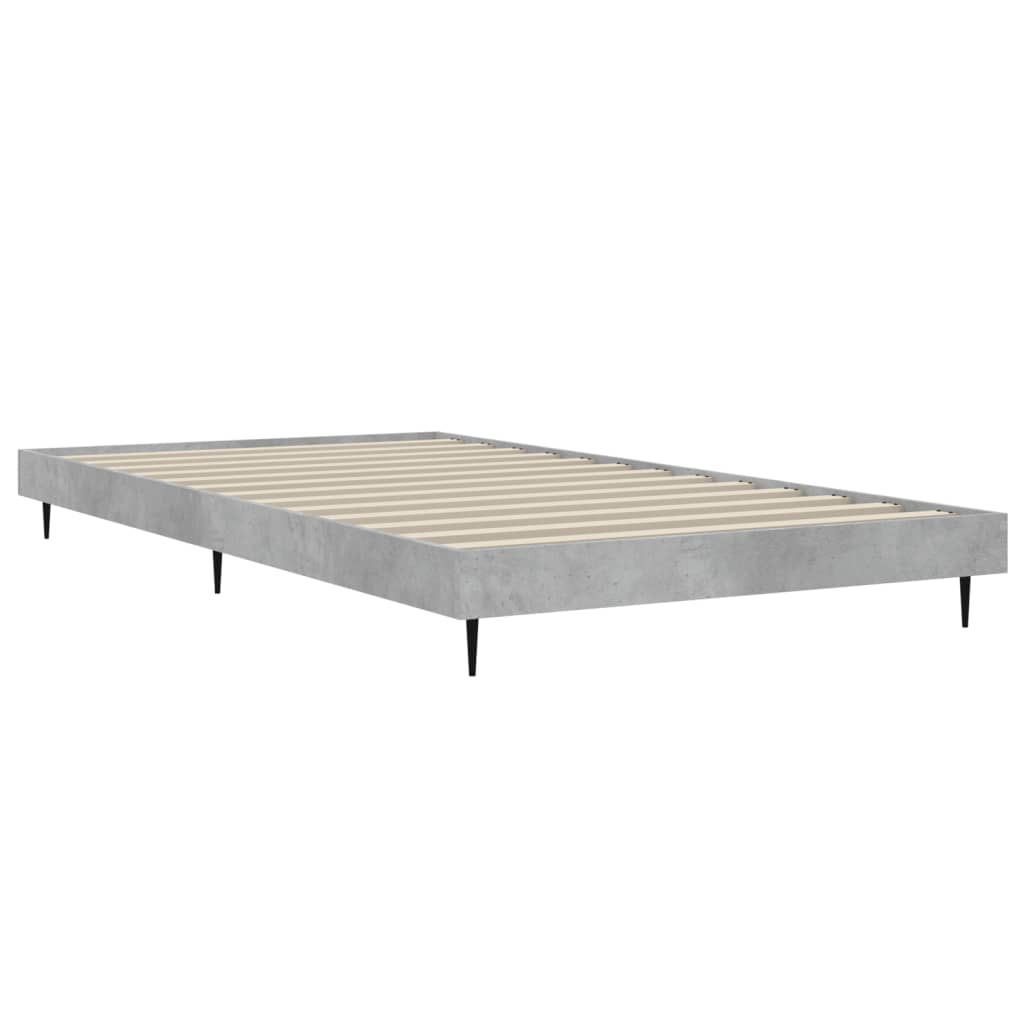 Bedframe Bewerkt Hout Betongrijs 90 x 190 cm