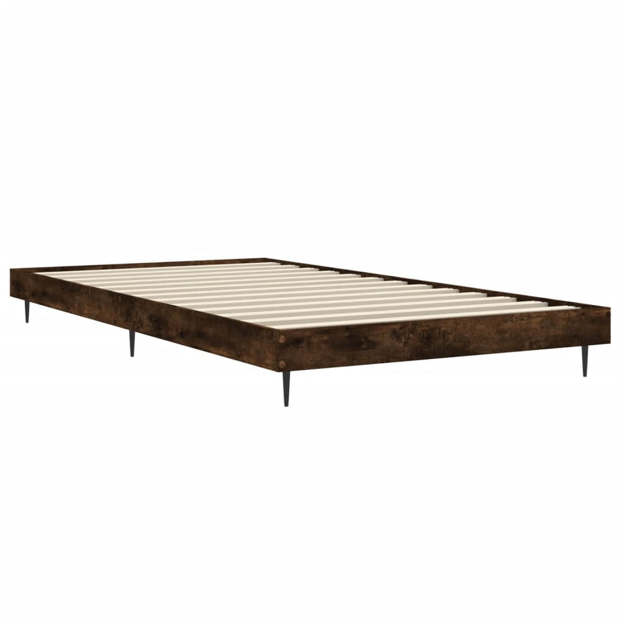 Bedframe Bewerkt Hout Kleurig Gerookt Eiken 90 x 190 cm