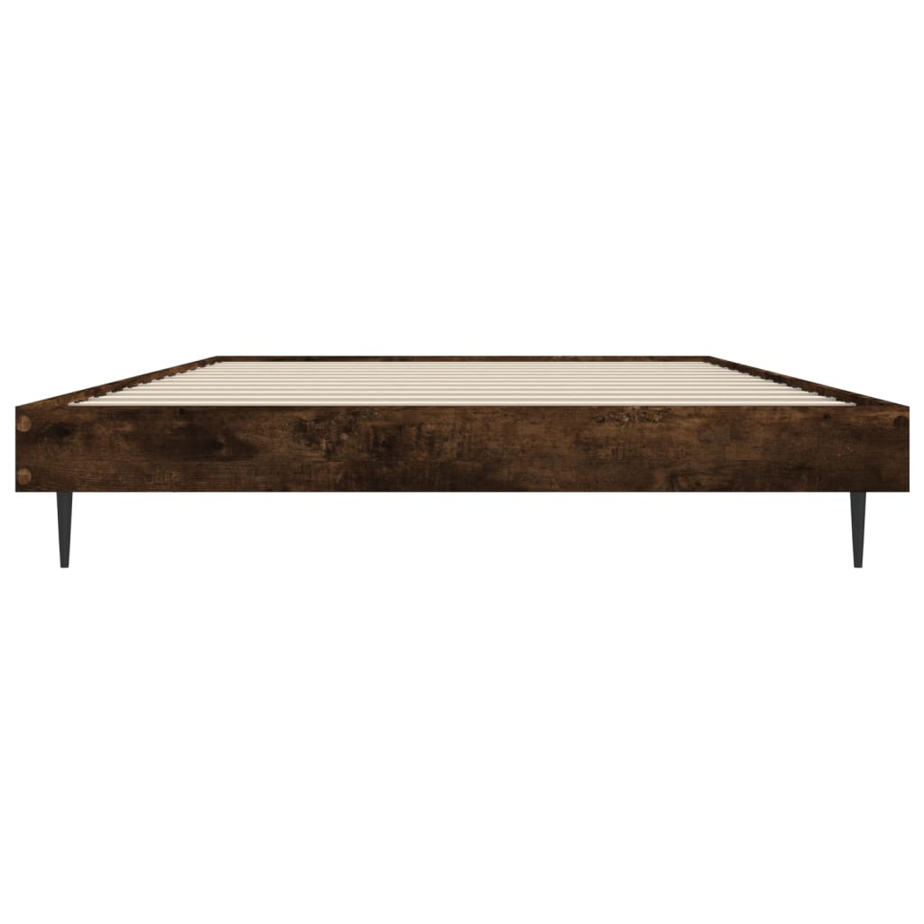 Bedframe Bewerkt Hout Kleurig Gerookt Eiken 90 x 190 cm