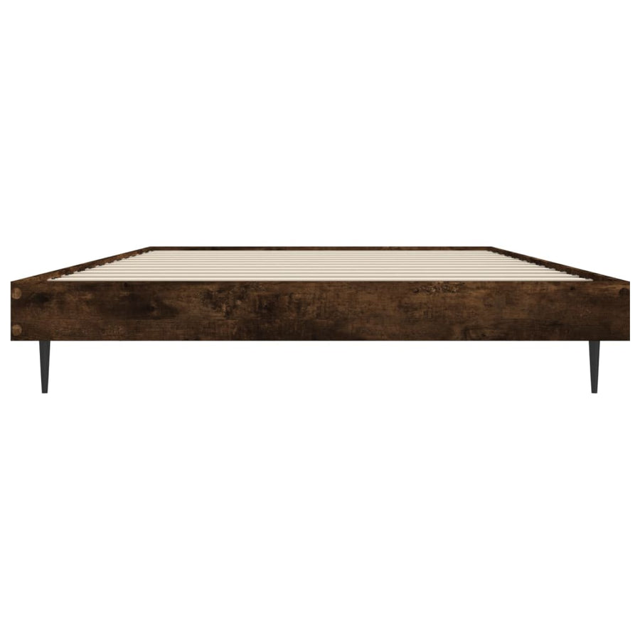 Bedframe Bewerkt Hout Kleurig Gerookt Eiken 90 x 190 cm
